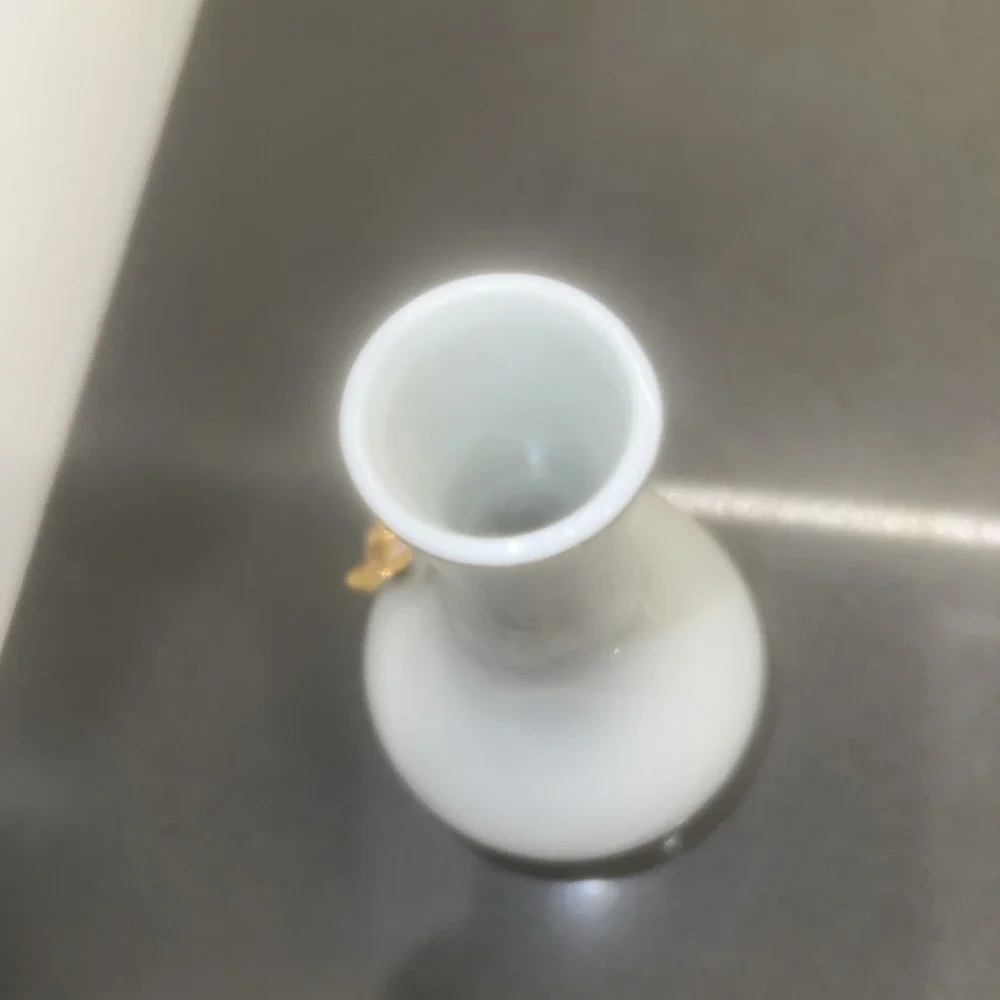 White Porcelain & Gold Vase by I. W. Rice 